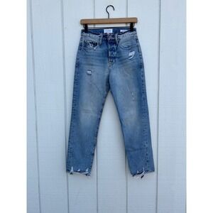 FRAME Denim Womens Jeans Le Original Distressed Straight Leg Lighter Wash, Sz 24